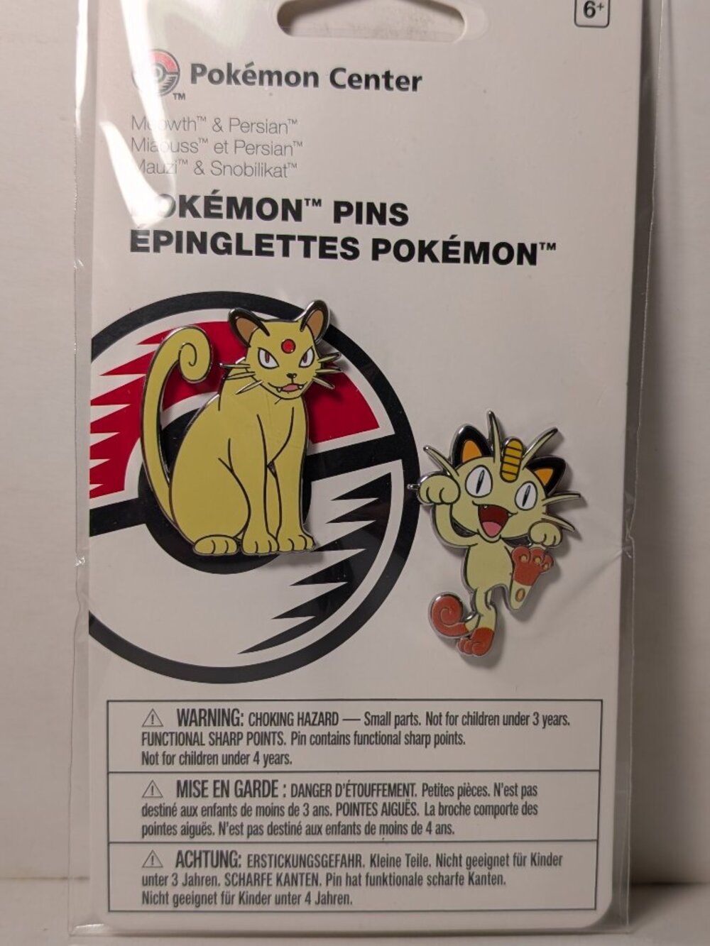Pokemon TCG Meowth & Persian Enamel Pin Set Official Nintendo Metal Badges